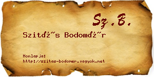 Szitás Bodomér névjegykártya